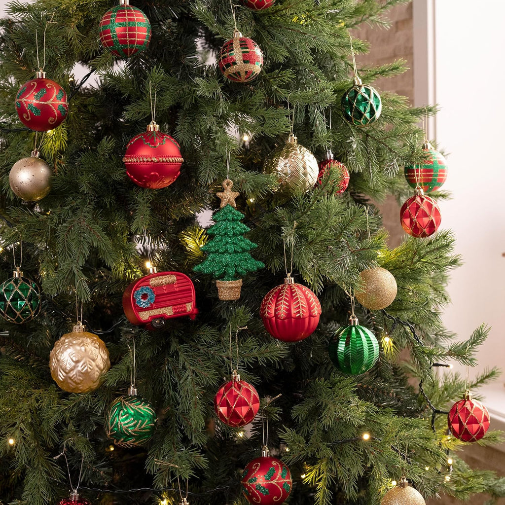 Christmas Tree Decorations Ball Ornaments Set - Set of 60