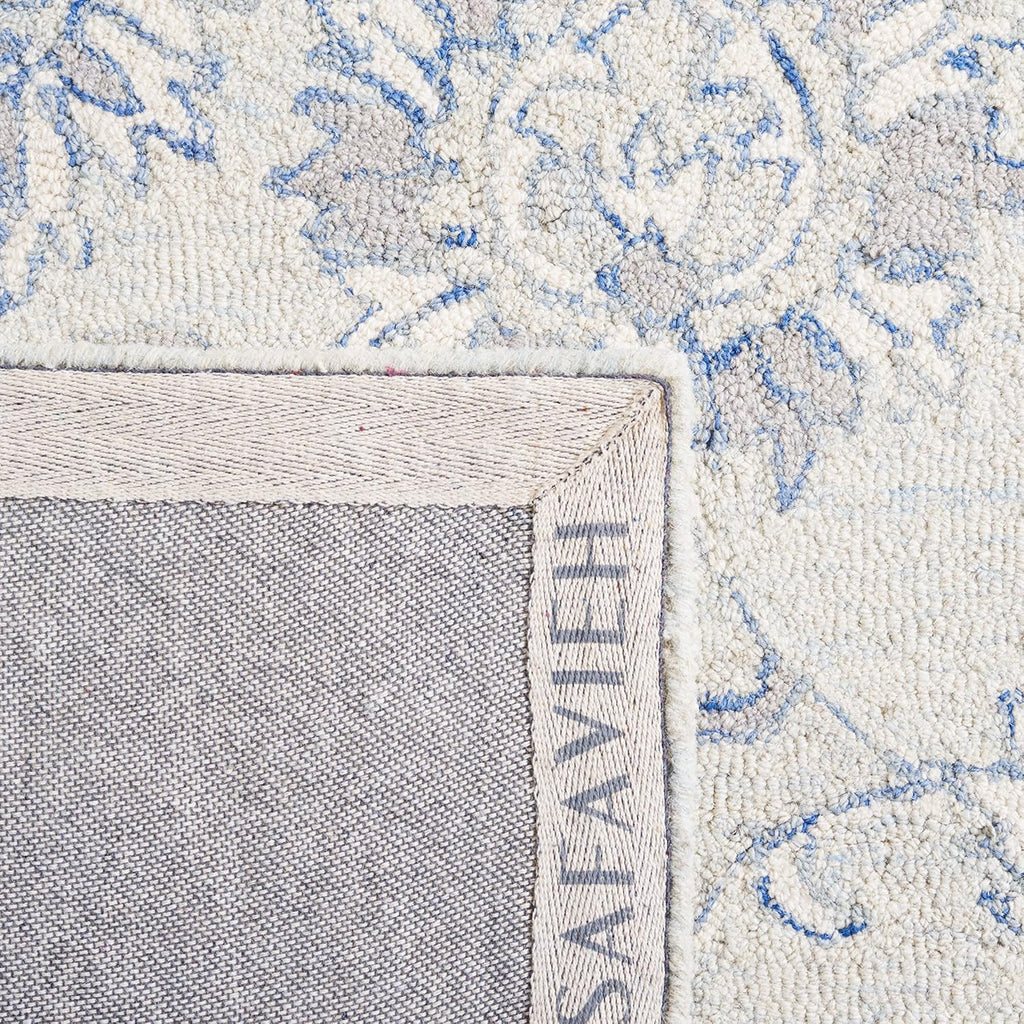 Micro-Loop Area Rug - 10' x 14', Light Blue & Ivory, Handmade Wool
