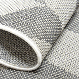 Patio Country Calla Contemporary Herringbone Indoor/Outdoor Area Rug, Black/Grey, 9'2"x12'5"