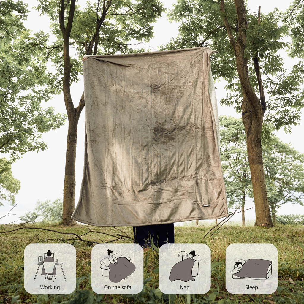 Heated Blanket Throw 50" x 60", Soft Electric Blanket, Gray