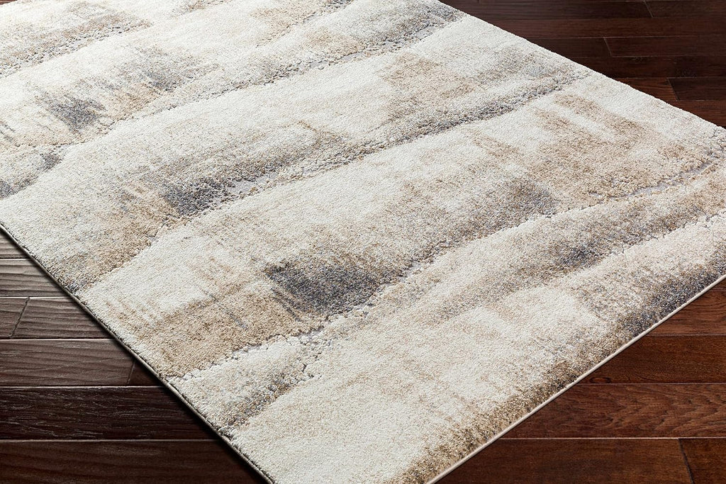 Banji Area Rug - Abstract Distressed Ombre Striped Faded - Contemporary Modern Transitional Minimalist - High Pile