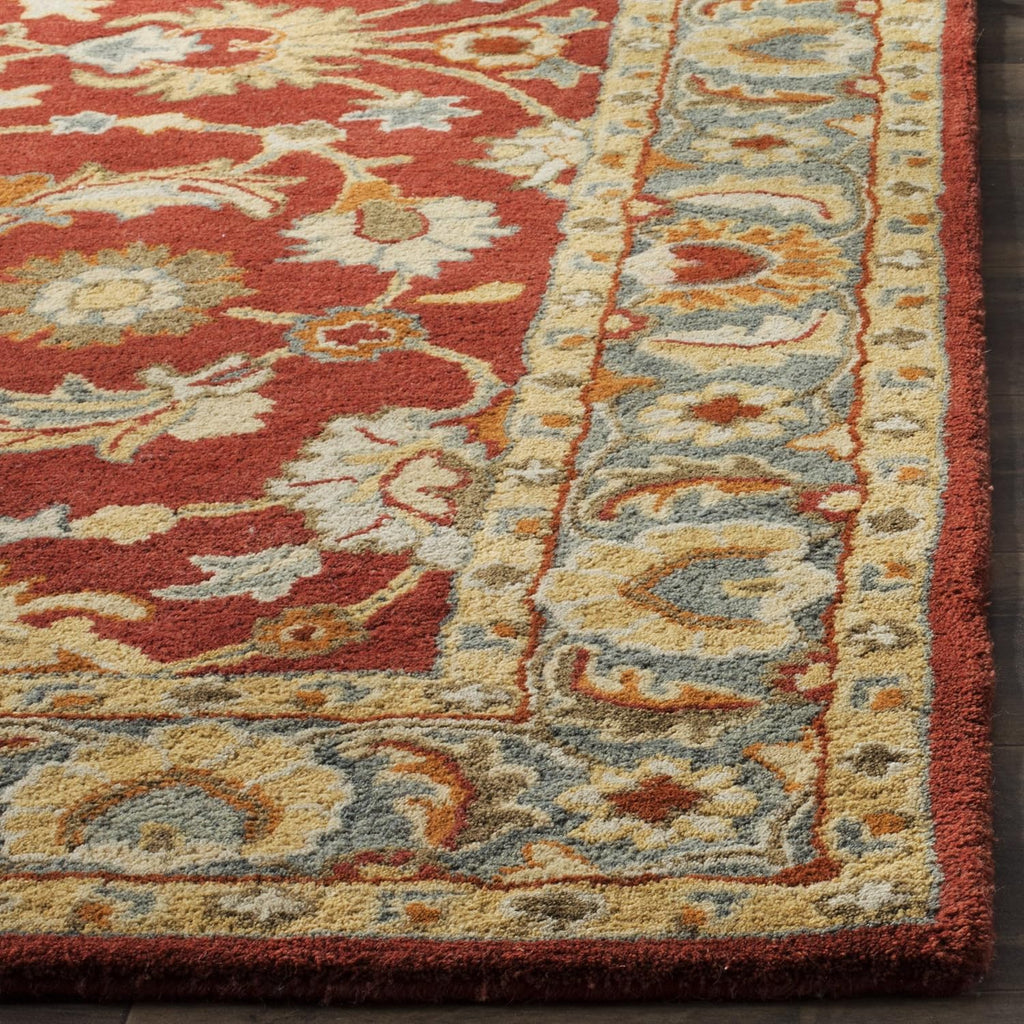 Heritage Area Rug - 9' x 12', Red & Blue, Handmade Traditional Oriental Wool