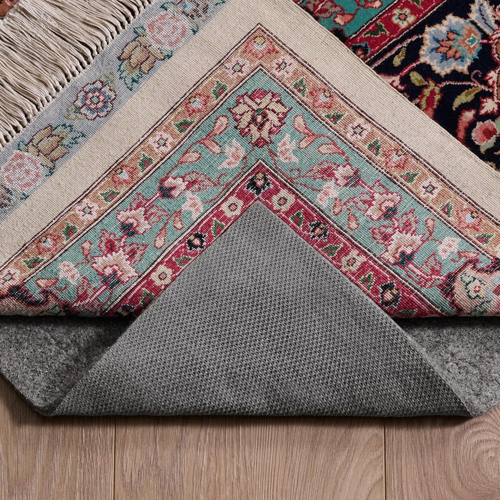 Dual Surface Rug Pad - 5' x 7', 1/4" Thick, Felt + Rubber, Non-Slip & Durable Design for Hard Floors & Carpet, Grey