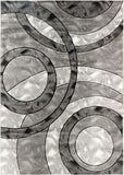 GLORY RUGS Area Rug Modern 5x7 Grey Black Circles Geometry Soft Hand Carved Contemporary Floor Carpet Fluffy Texture