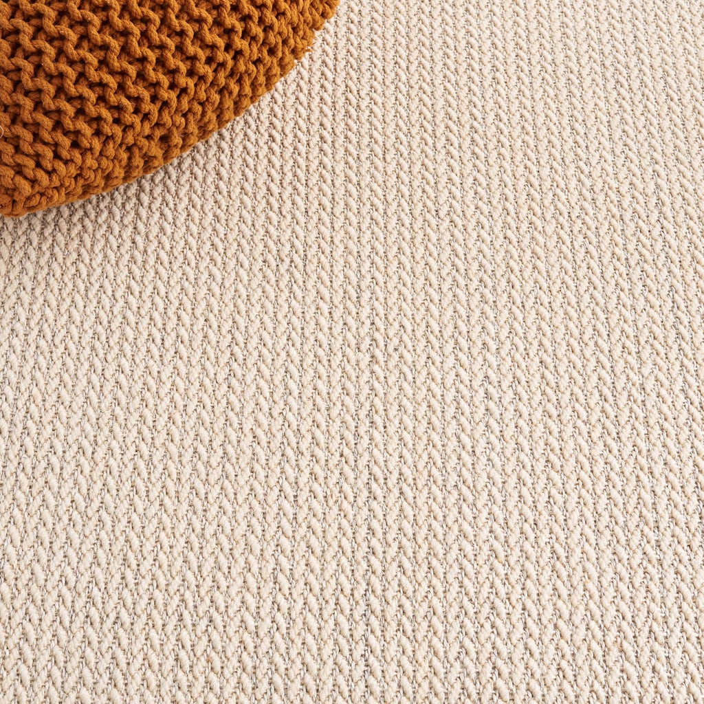 Area Rug 9x12 - Natural Fiber - Large - Light Grey, Sisal & Wool, Woven Design with Border