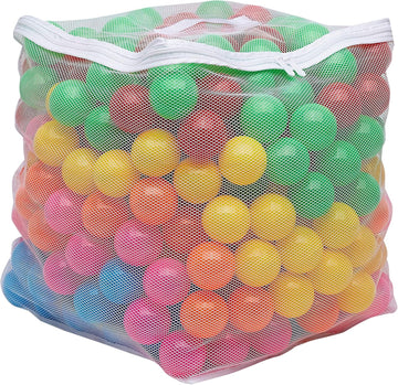 BPA Free Ball Pit Balls with Storage Bag, Crush-Proof Plastic for Toddlers Kids 12+ Months Play, Phthalate Free, 6