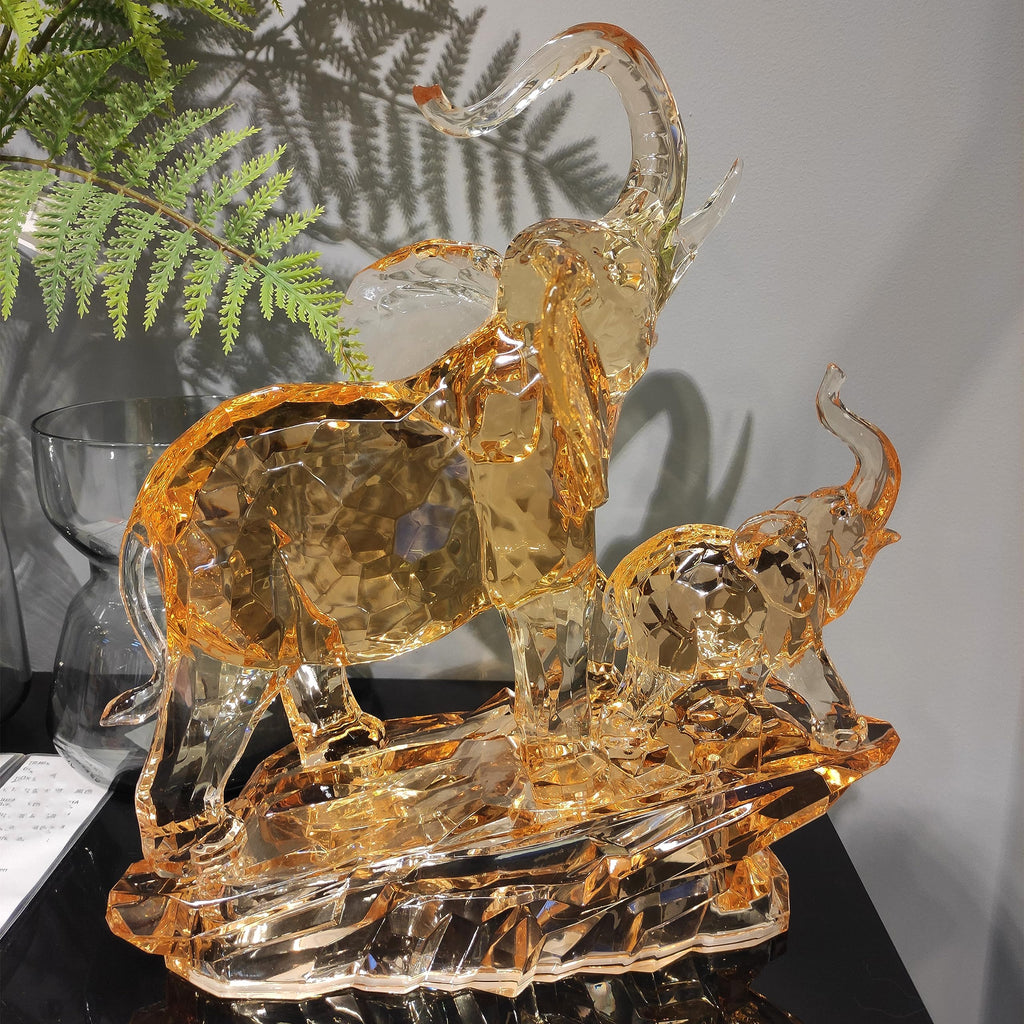 13.8" H Large Acrylic African Elephant Statue Home Decor Gifts