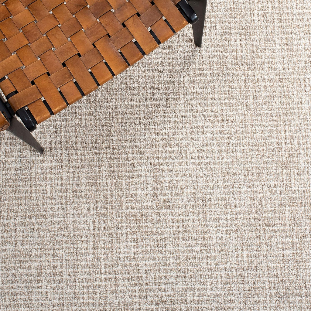 Abstract X-Large Area Rug - 11' x 15', Ivory & Grey, Handmade Wool