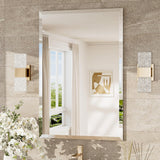 24x36 Beveled Wall Mirror Decorative, Bathroom Vanity Mirrored with 1" Beveled Edge, Shatterproof Modern Frameless