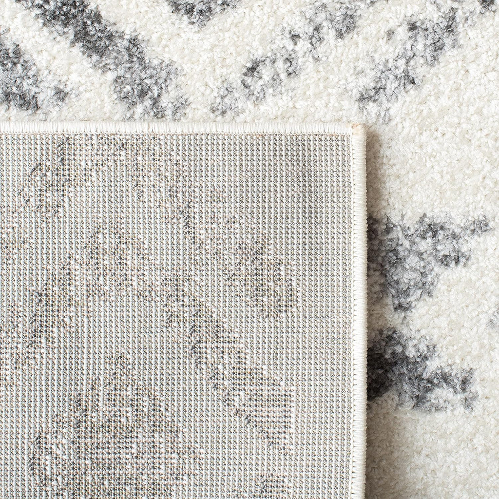 Tulum Collection Area Rug, Ivory & Grey, Moroccan Design, Non-Shedding & Easy to Clean, Ideal, Dining