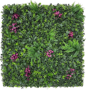 Faux Greenery Grass Wall Boxwood Plant Panel: 20"x20"() - Set of 8