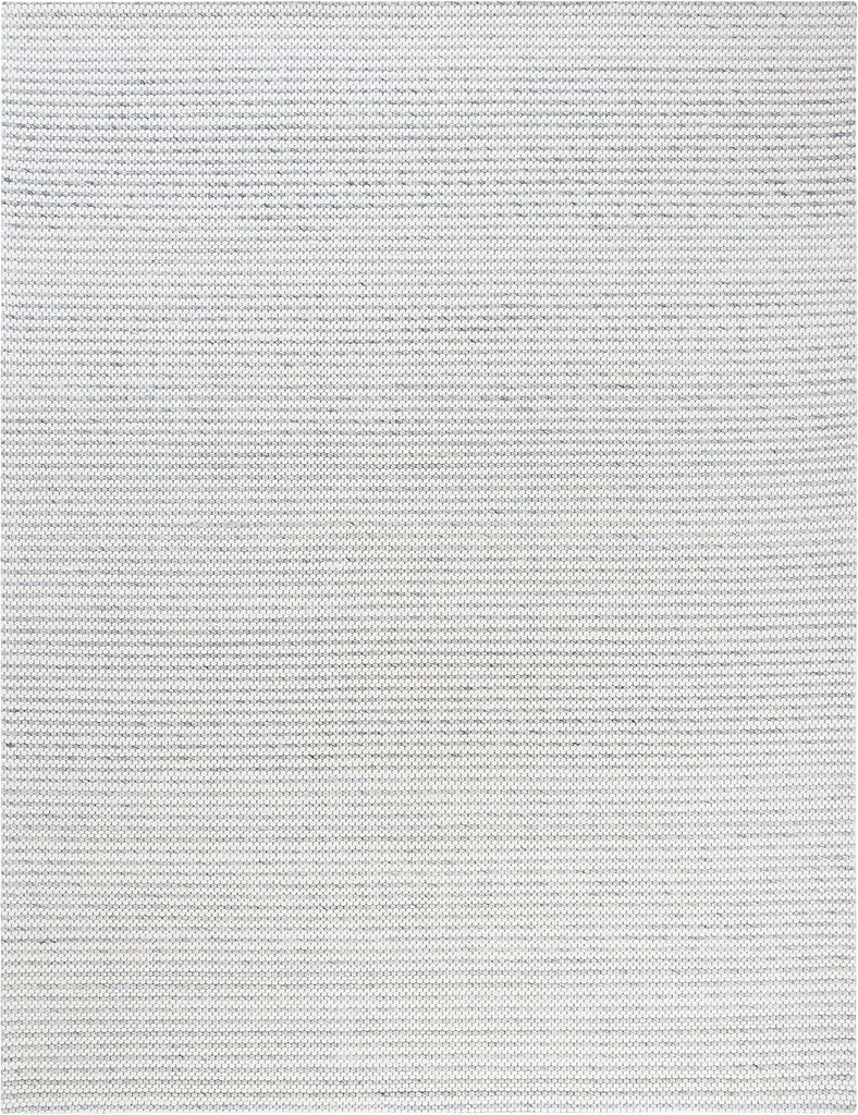 Marbella Area Rug - 9' x 12', Light Grey & Ivory, Flat Weave Wool Design