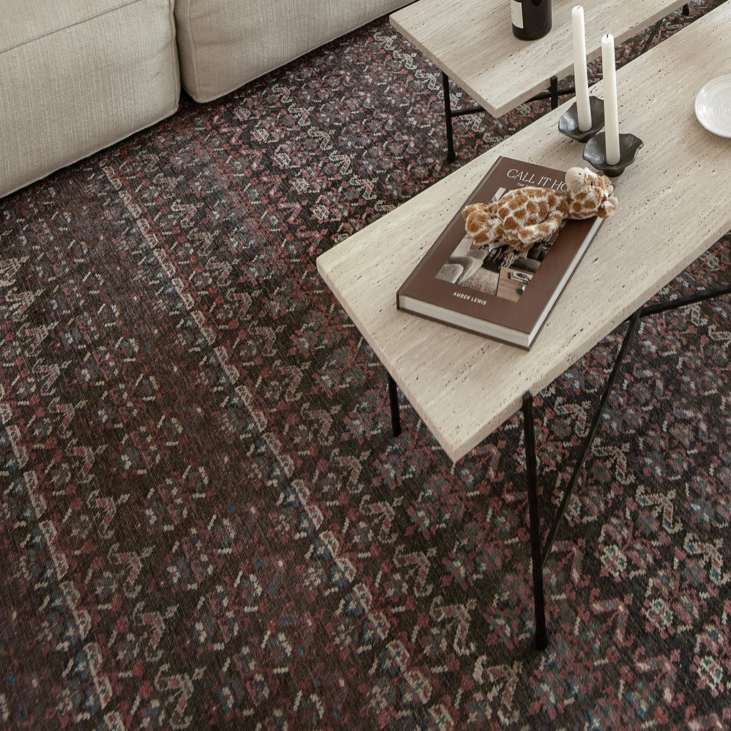 Blooming Bouquet Maroon Red Accent Rug - Persian-inspired design