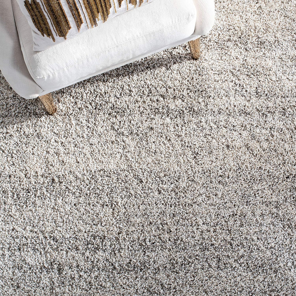 Hudson Shag Square Rug 7', Plush Ivory & Grey SGH295B
