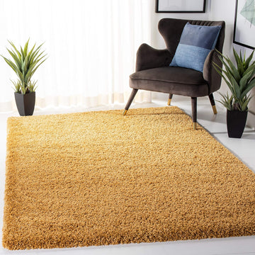 Hudson Shag Square Rug 4', Plush Gold SGH220D