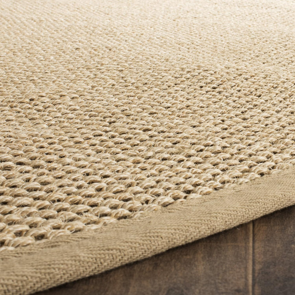 Area Rug 6x8 - Natural Fiber Collection - Maize & Linen Color, Sisal, Woven Design with Border (NF141B)