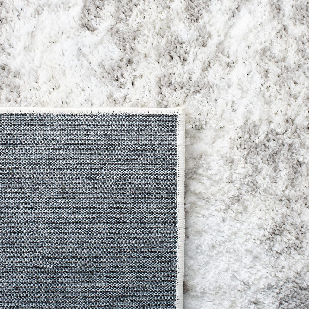 Berber Shag Collection Area Rug - 7' Square, Light Grey & Dark Grey, Non-Shedding & Easy Care, 1.25-inch Thick Ideal