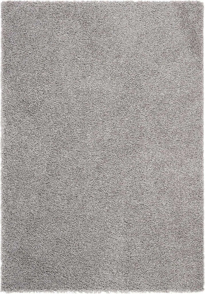Primo Shag Collection Area Rug - 5'3" x 7'6", Light Grey, Solid Design, Non-Shedding & Easy Care, 1.2-inch Thick