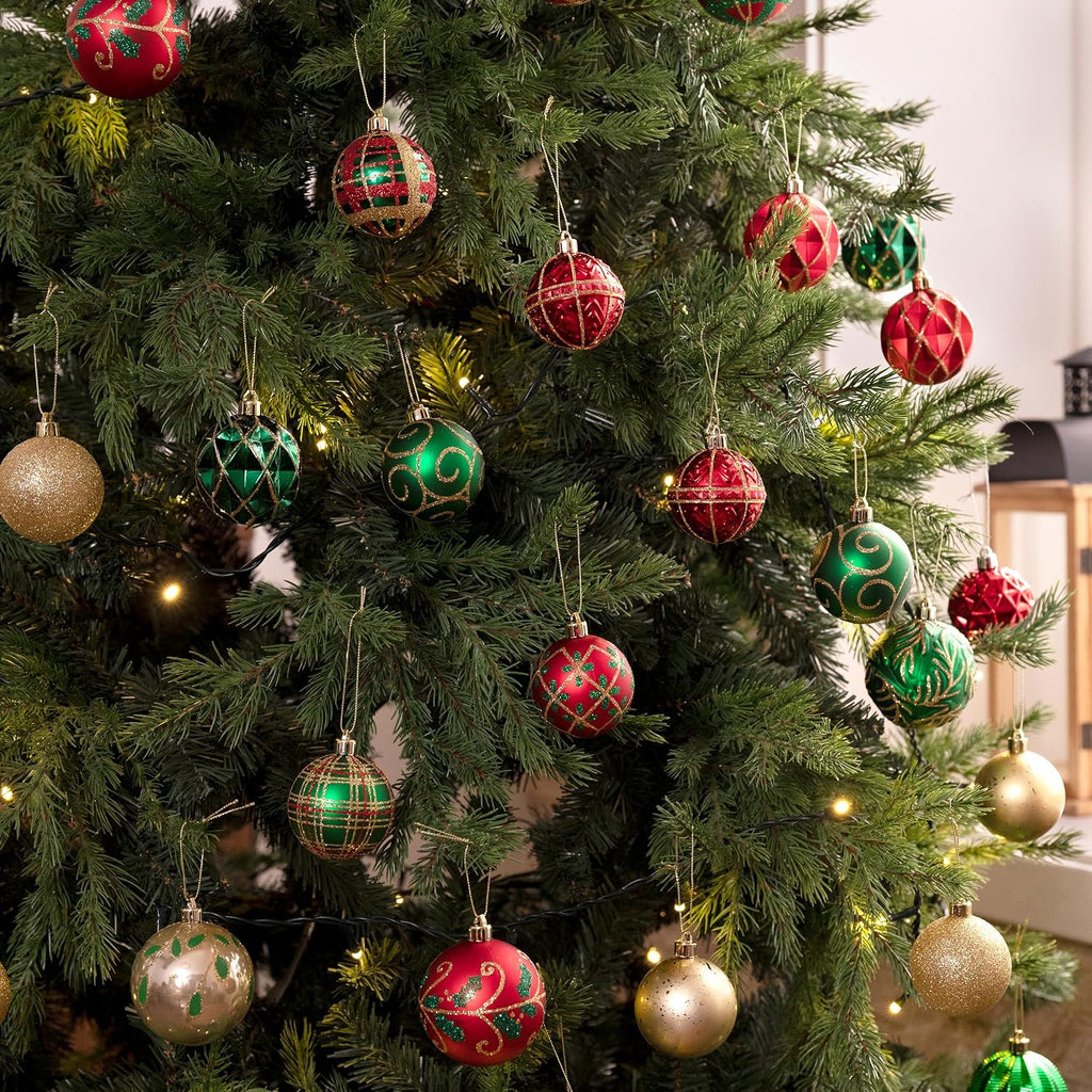 Christmas Tree Decorations Ball Ornaments 2.36 Inches - Set of 35