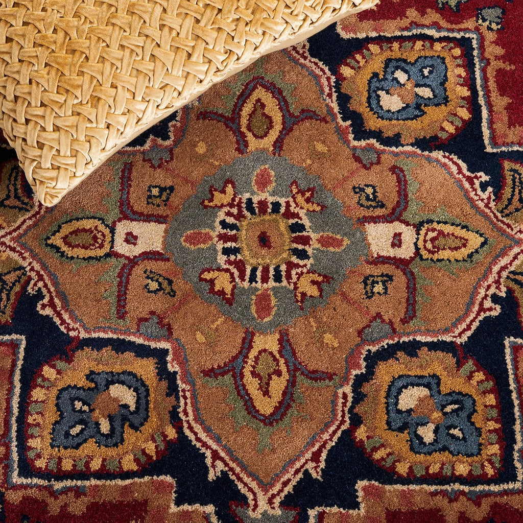 Area Rug 9x12 - Heritage - Large - Red, Handmade Wool, Traditional Oriental Medallion Design