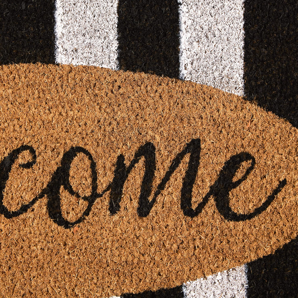 Natural Coir Doormat Outdoor Welcome Mat, 17x29, Cabana Stripes