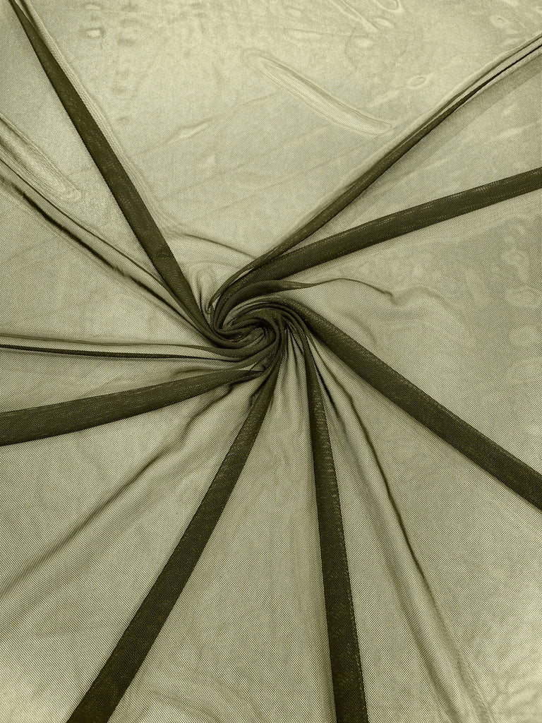 Solid Power Mesh Fabric Nylon Spandex 60" Wide Stretch Sold BTY Many Colors (5 Yards, Olive)