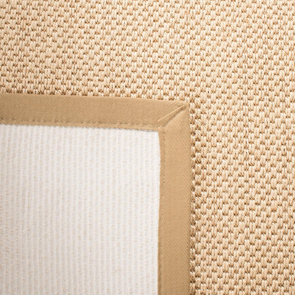 Area Rug 6x8 - Natural Fiber Collection - Maize & Linen Color, Sisal, Woven Design with Border (NF141B)