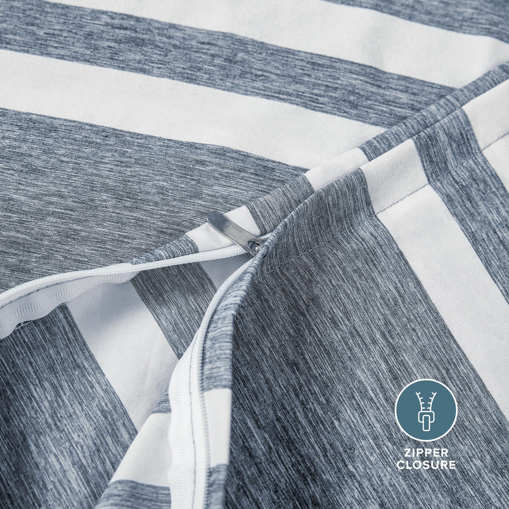 Duvet Cover Set (Stripe - Heathered Midnight Blue)