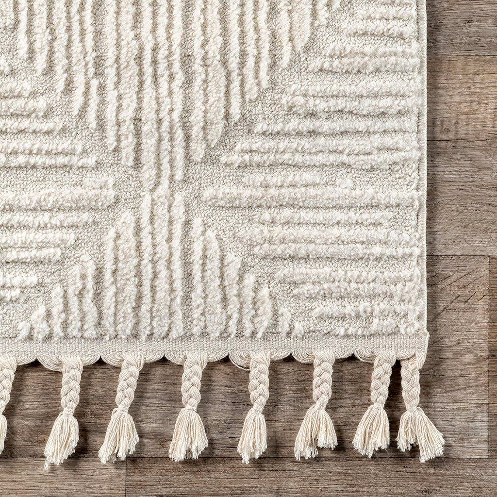 Kerry Cream, 12' x 15', Geometric, Soft and Cozy, High Traffic, Stain Resistant, Easy Clean, Durable Area Rug