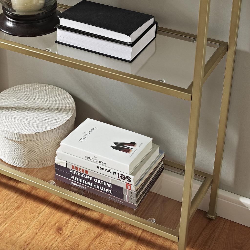 Aimee Bookshelf, Glass Shelves
