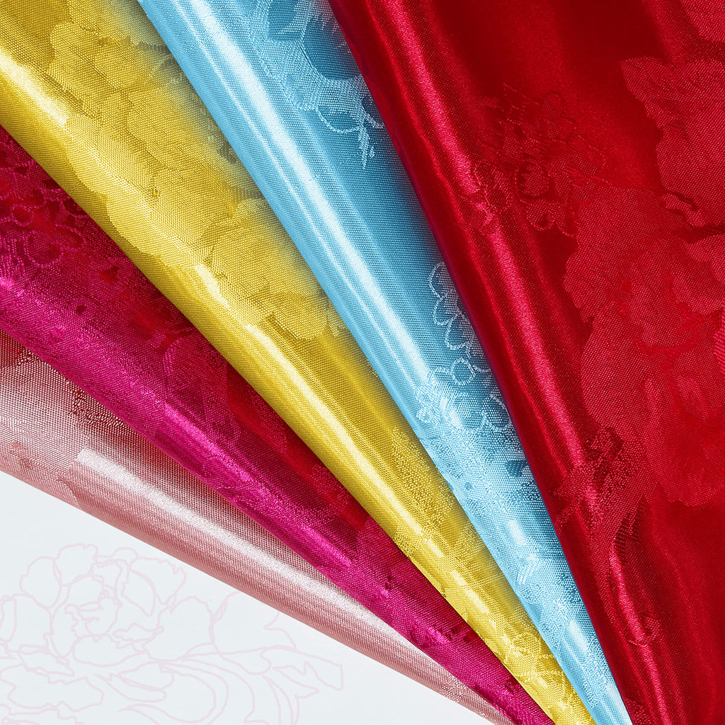 1 Yard Red Satin Jacquard Fabric 49" Wide for DIY Crafts