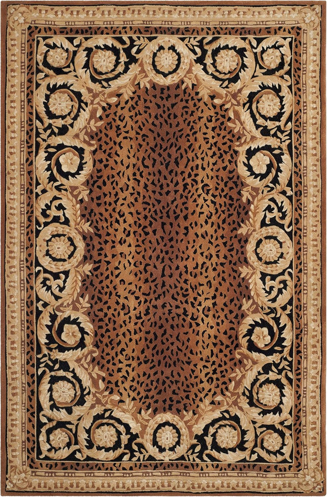 Naples Area Rug - 10' x 14', Black & Gold, Handmade Traditional Wool