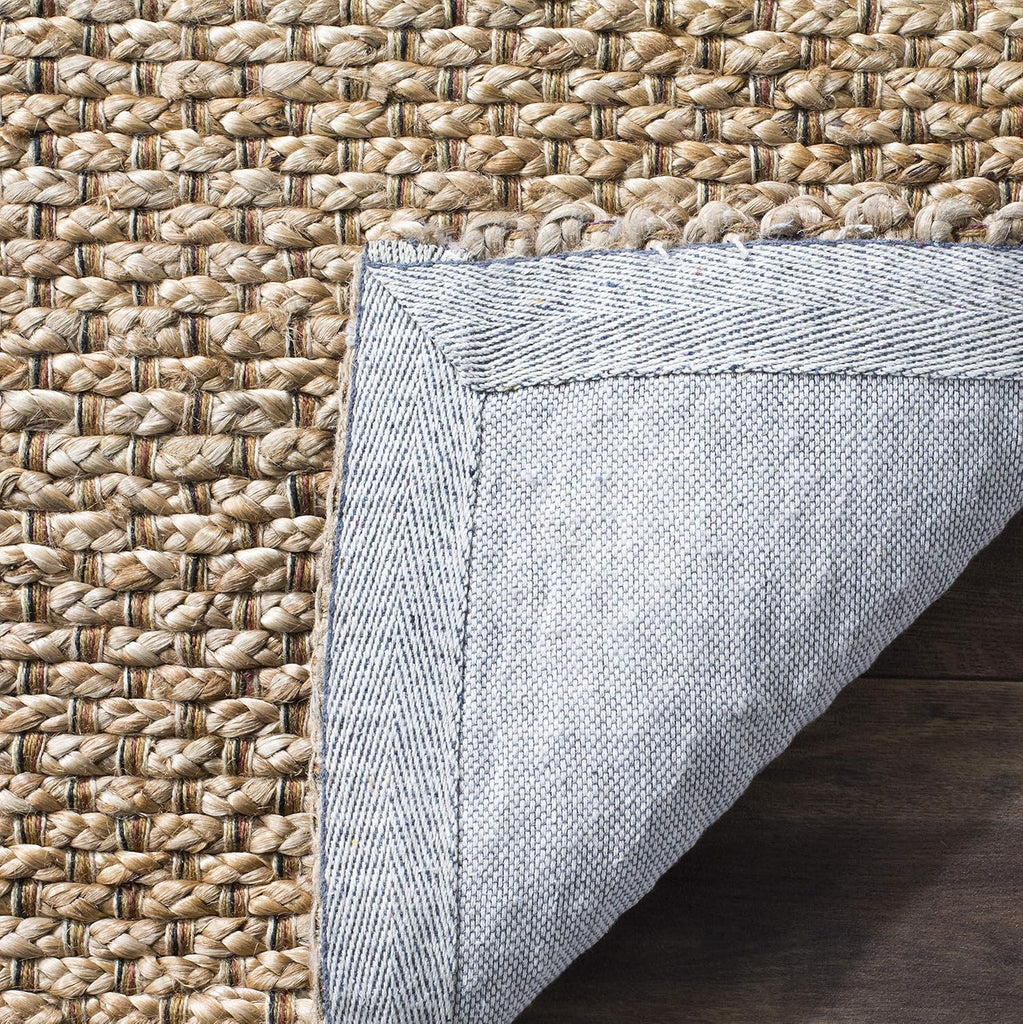 Natural Fiber Collection Area Rug - 6' Square, Natural, Handmade Farmhouse Jute, Ideal for High Traffic Areas (NF870A)