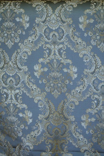 Damask Upholstery and Drapery, Jacquard Fabric Sold by The Yard (Sky)