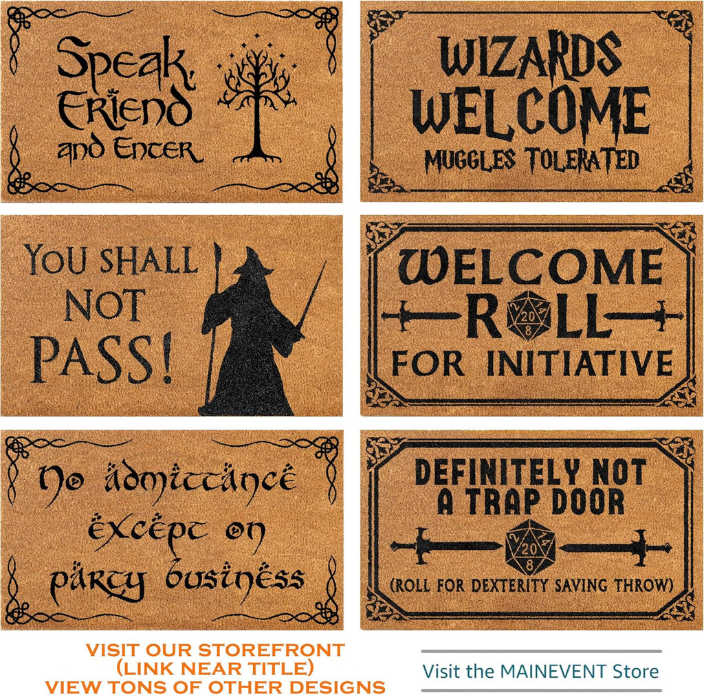 Go Away or I Shall Taunt You 30x17 Inch, Monty Doormat Coir Welcome Mat | Pop Culture Home Decor, Natural Coir