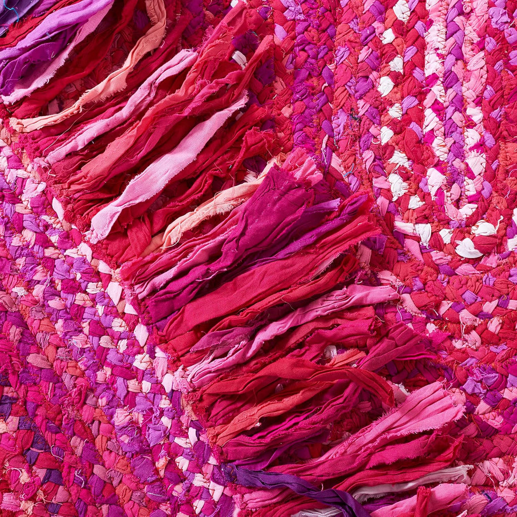 Braided Oval Rug 5x8, Pink & Fuchsia BRD451U
