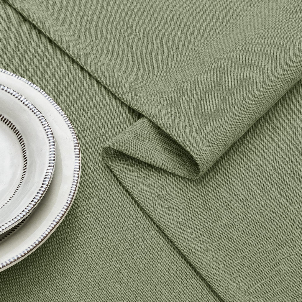 Sage Linen Tablecloth Rectangular 55 x 84 Modern Elegant Cotton Cloth Texured Sage Green Table Cloth for Rectangle
