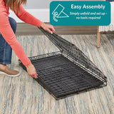 30-Inch iCrate for Medium Breeds, 21-40 lbs, Double Door Folding Dog Crate with Divider Panel