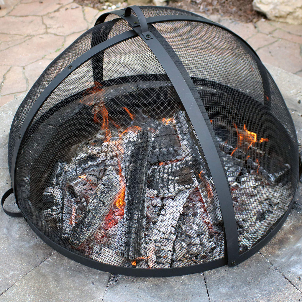 Outdoor Fire Pit Screen Cover, Round, Easy Access Door, 32" Dia