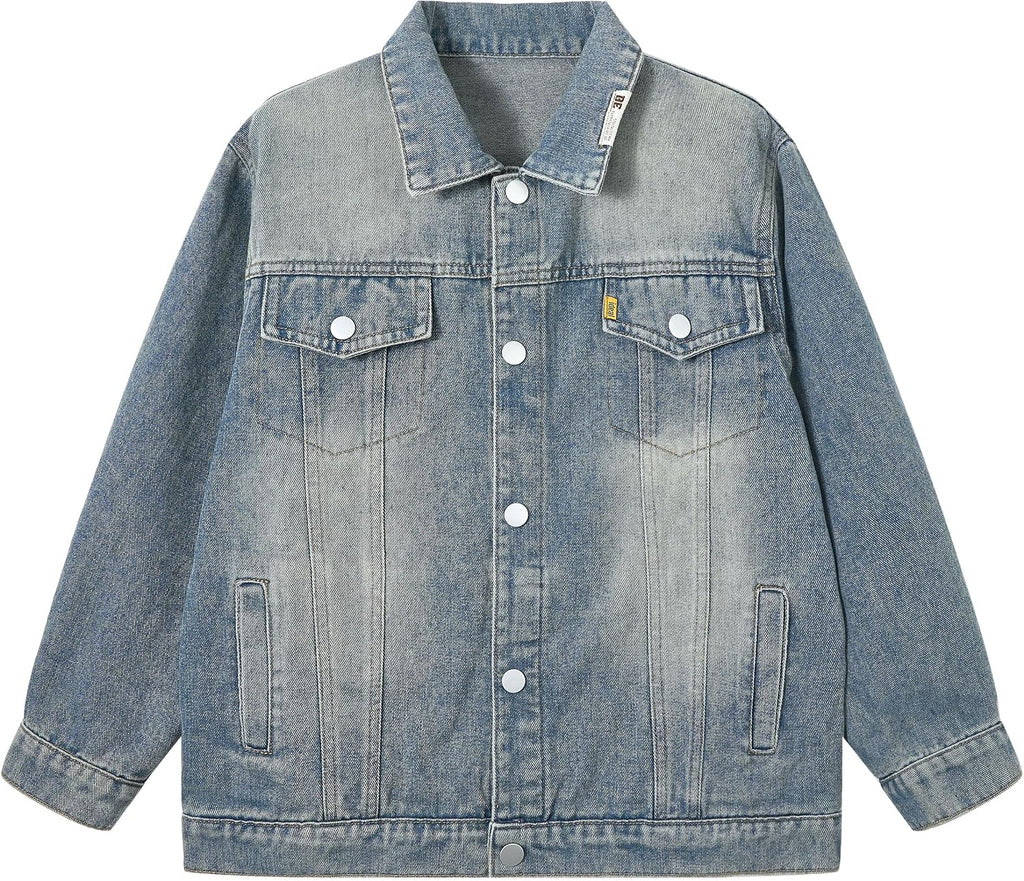 Boys Denim Jacket, Kids Oversized Jean Jackets Cowboy Coat
