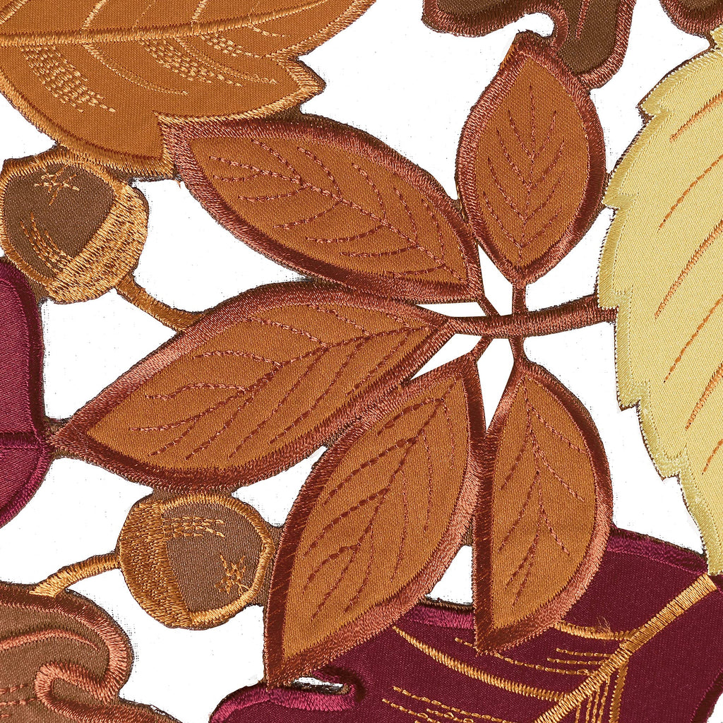 4 PCS Thanksgiving Placemats for Dining Table, 13 x 19 Inch Set of 4 Embroidered Maple Leaves Table mats for Fall
