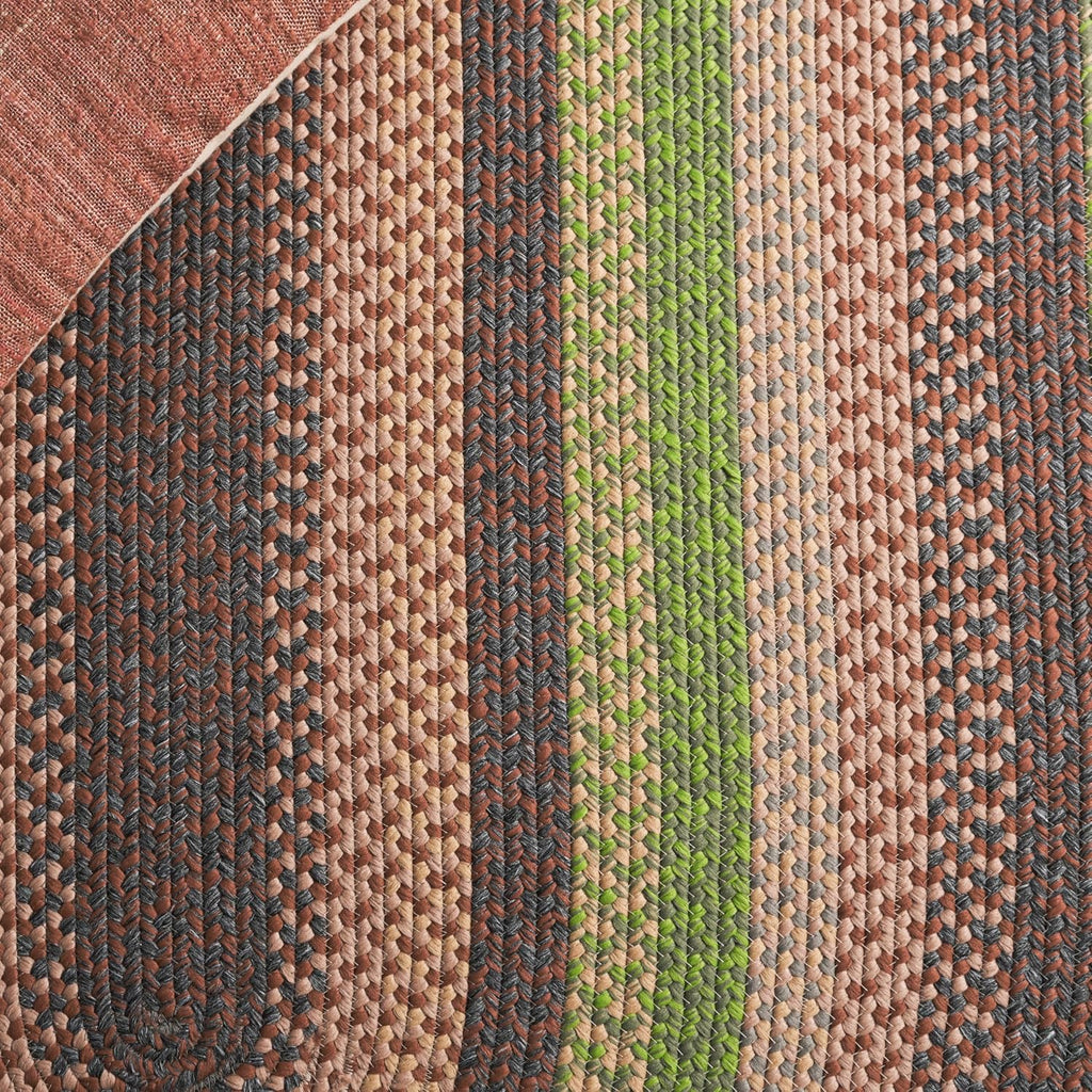 Braided Indoor/Outdoor Oval Rug, Brown & Green BRD314T