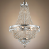 French Empire Crystal Chandelier Silver Finish H30" X W24"