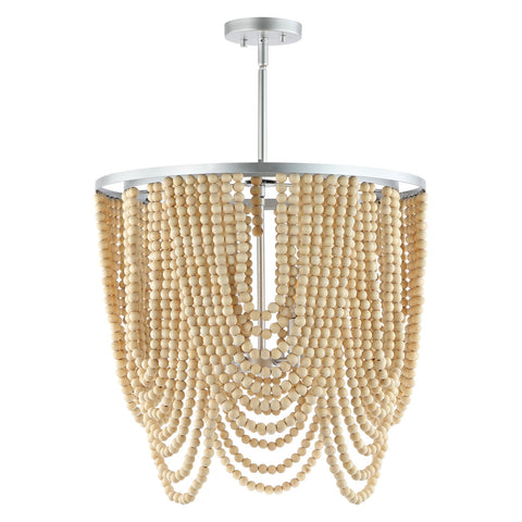 Adrain 4-Light Wood Dimmable Chandelier