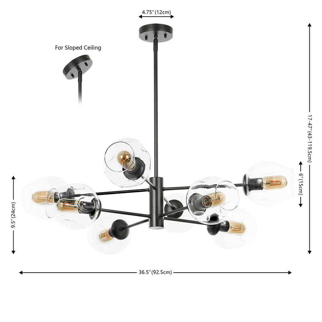 Alpharetta 8-Light Dimmable Sputnik Modern Linear Chandelier