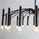 Apogeeville 18-Light 39" Modern Linear Sputnik Candle Style Chandelier for Living Room Kitchen Island Bedroom