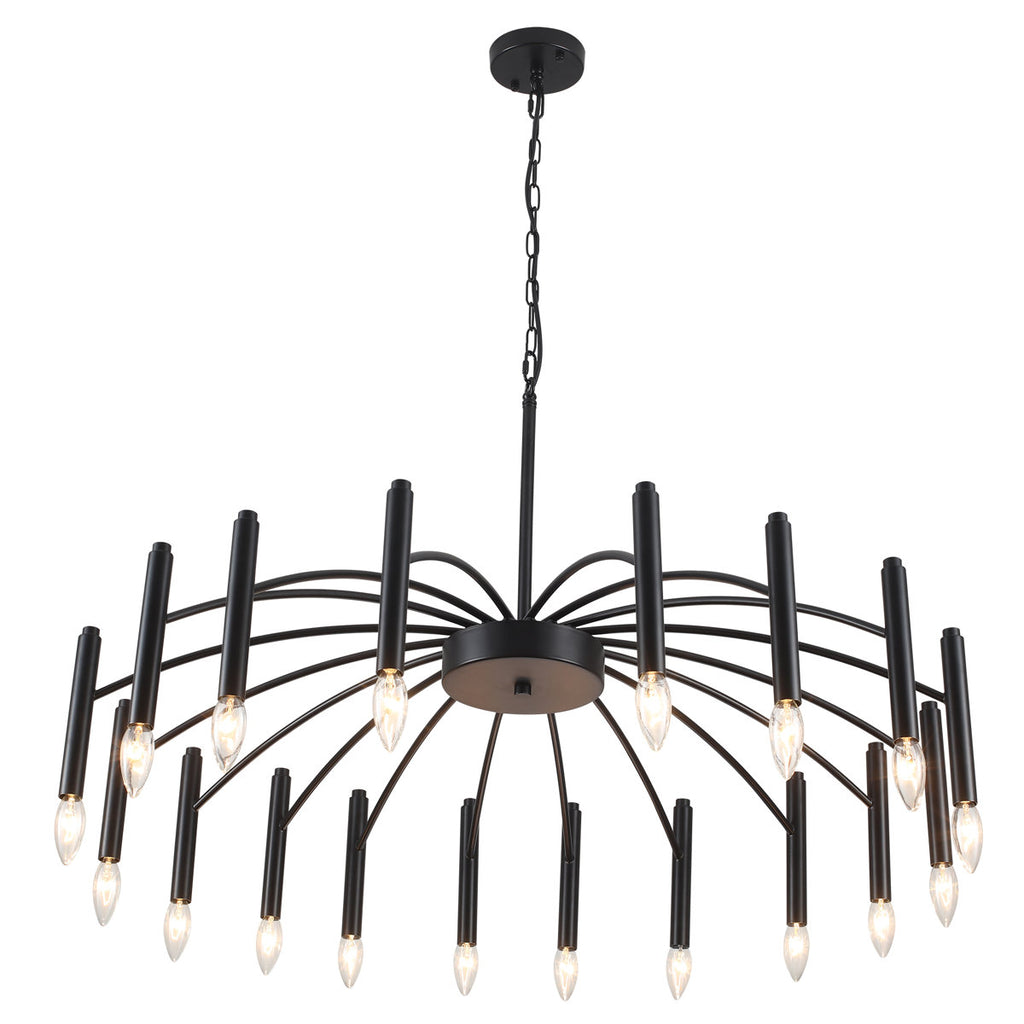 Apogeeville 18-Light 39" Modern Linear Sputnik Candle Style Chandelier for Living Room Kitchen Island Bedroom