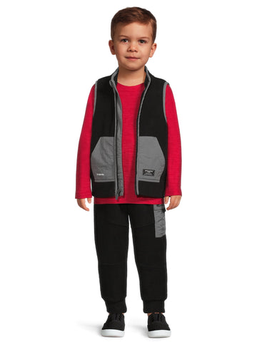 Toddler Boy's Fleece Vest, Long Sleeve Top, and Pants, 3-Piece Set