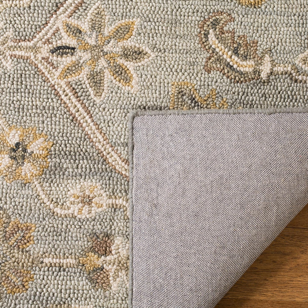 Blossom 8' x 10' Slate / Beige Handmade Premium Wool Area Rug
