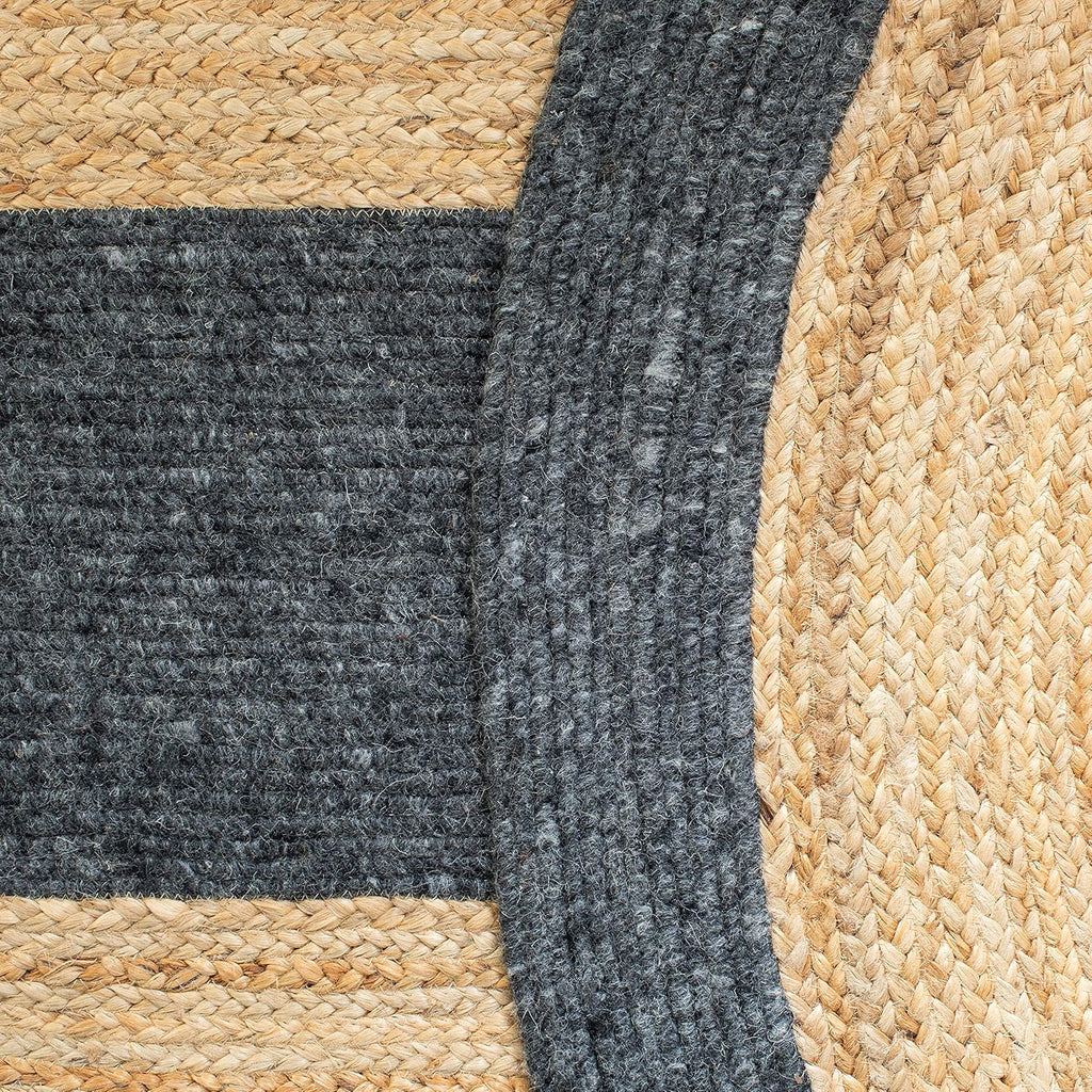 Braided Oval Rug, Wool Black & Gold BRD910Z